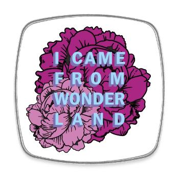 Wonderland Flowers Motif - Square fridge magnet - white - Front