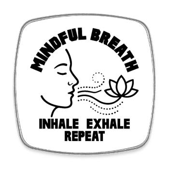 Mindful Breath Achtsamkeit Ruhe - Viereckiger Kühlschrankmagnet - Weiß - Vorne