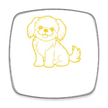 Ich arbeite hart für meinen Hund - Lustiges Büro H - Viereckiger Kühlschrankmagnet - Weiß - Vorne