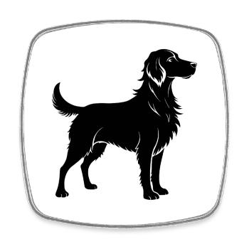 Chien Bretagne - Magnet carré - blanc - Devant