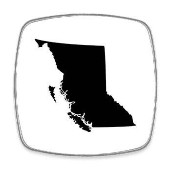 British Columbia - Viereckiger Kühlschrankmagnet - Weiß - Vorne