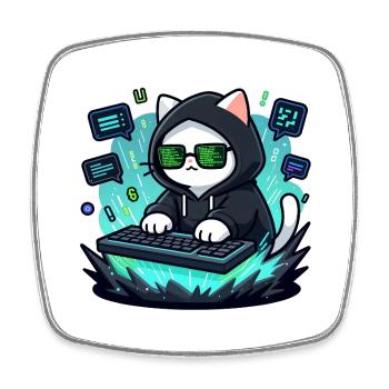 Chat Hacker - Square fridge magnet - white - Front