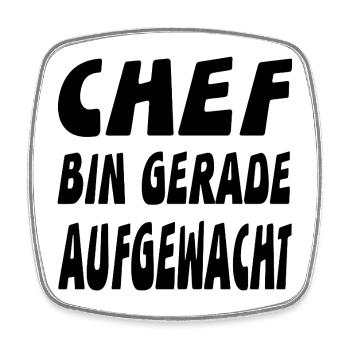 Chef - Viereckiger Kühlschrankmagnet - Weiß - Vorne