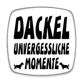 Dackel - Viereckiger Kühlschrankmagnet - Weiß - Vorne