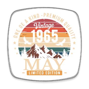Vintage Mai 1965 Anniversaire Mai 1965 - Magnet carré - blanc - Devant