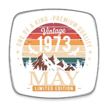Vintage Mai 1973 Anniversaire Mai 1973 - Magnet carré - blanc - Devant
