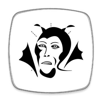 Devil / Teufel - Square fridge magnet - white - Front