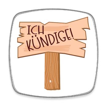 ICH KÜNDIGE - NEUORIENTIERUNG JOB - Viereckiger Kühlschrankmagnet - Weiß - Vorne