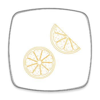 Orange Slice Retro Citrus Summer Aesthetic - Square fridge magnet - white - Front