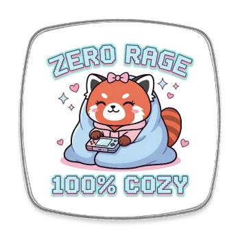 Zero Rage, 100% Cozy – Cozy Gaming T-Shirt - Viereckiger Kühlschrankmagnet - Weiß - Vorne