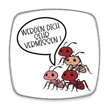 Abschiedsgeschenk Team Ameise - Viereckiger Kühlschrankmagnet - Weiß - Vorne