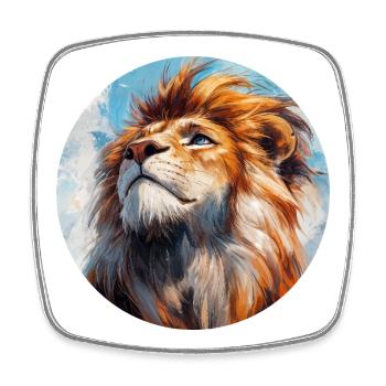 Design de Lion - Viereckiger Kühlschrankmagnet - Weiß - Vorne