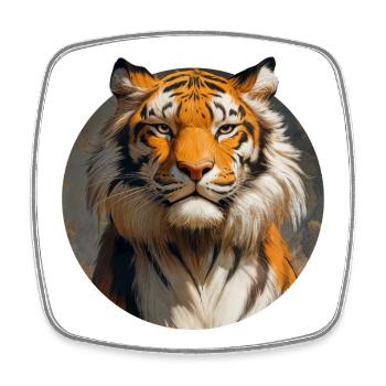 Tiger-Design - Viereckiger Kühlschrankmagnet - Weiß - Vorne
