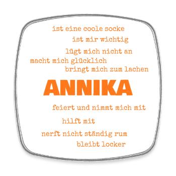 Annika als Spruch - Viereckiger Kühlschrankmagnet - Weiß - Vorne