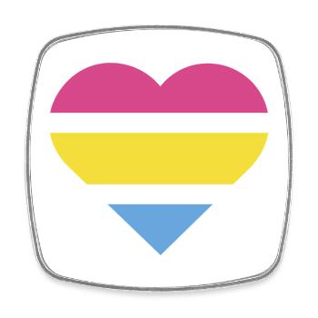 Pride Flag Heart · Pansexual - Viereckiger Kühlschrankmagnet - Weiß - Vorne