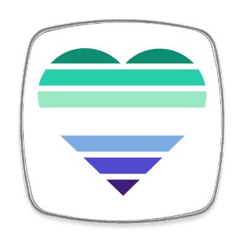 Pride Flag Heart · Gay - Viereckiger Kühlschrankmagnet - Weiß - Vorne