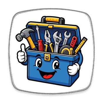 Cute DIY Toolbox - Square fridge magnet - white - Front