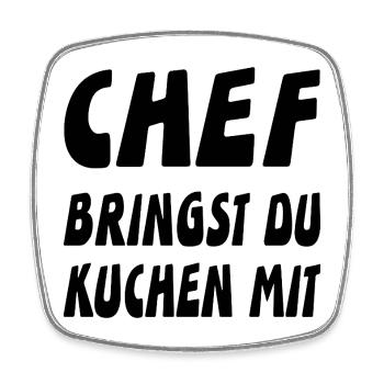 Chef - Viereckiger Kühlschrankmagnet - Weiß - Vorne