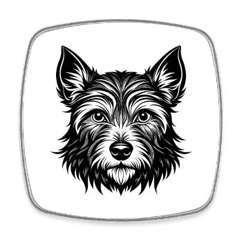 Cairn Terrier - Viereckiger Kühlschrankmagnet - Weiß - Vorne