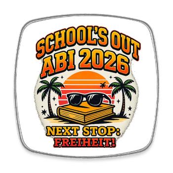 Abi 2026 Freiheit Sonnenuntergang - Viereckiger Kühlschrankmagnet - Weiß - Vorne