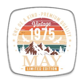 Vintage Mai 1975 Anniversaire Mai 1975 - Magnet carré - blanc - Devant