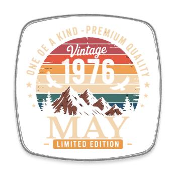 Vintage May 1976 Birthday May 1976 - Square fridge magnet - white - Front