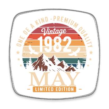 Vintage Mai 1982 Anniversaire Mai 1982 - Magnet carré - blanc - Devant