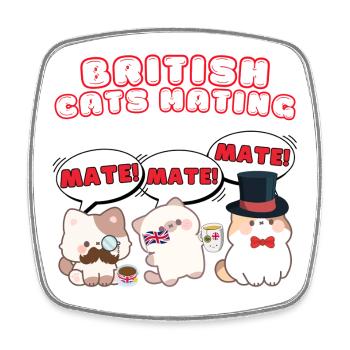 British Cats Mating - Square fridge magnet - white - Front