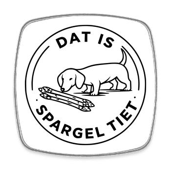 Dat Is Spargel Tiet Dackel Hund Spargelzeit - Viereckiger Kühlschrankmagnet - Weiß - Vorne