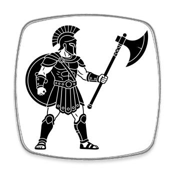 Soldat Griechenland - Viereckiger Kühlschrankmagnet - Weiß - Vorne