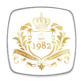 44. Geburtstag Semper Verum - Established 05/1982 - Viereckiger Kühlschrankmagnet - Weiß - Vorne