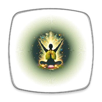 Meditation Atemkraft Natur Lunge Mandala - Viereckiger Kühlschrankmagnet - Weiß - Vorne