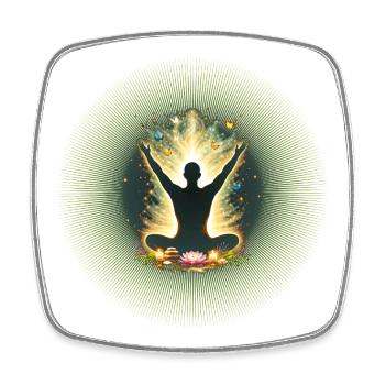 Meditation Awareness Yoga Mandala Design - Square fridge magnet - white - Front