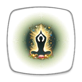 Meditation Awareness Energy Mandala Design - Square fridge magnet - white - Front