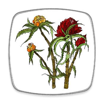 Blumen - Viereckiger Kühlschrankmagnet - Weiß - Vorne