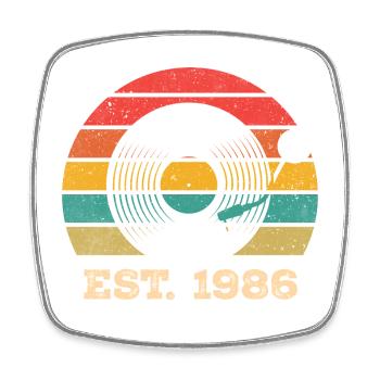 Vintage 1986 - Viereckiger Kühlschrankmagnet - Weiß - Vorne
