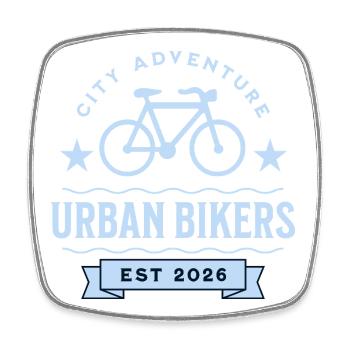 Urban Bikers geschaffen 2026 - Viereckiger Kühlschrankmagnet - Weiß - Vorne