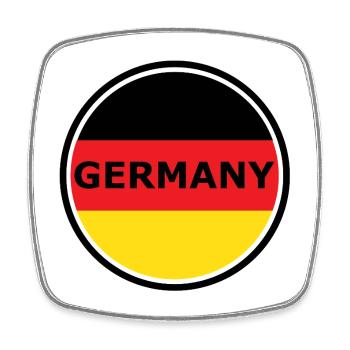Germany Flag Halbkreis Grafik - Viereckiger Kühlschrankmagnet - Weiß - Vorne