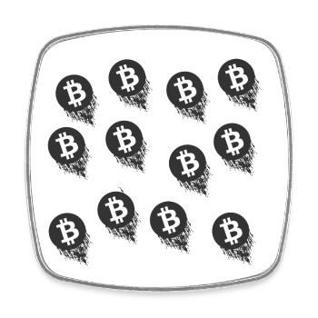 Bitcoin Brush Pattern Series - Square fridge magnet - white - Front