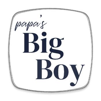 Papa‘s Big Boy - Viereckiger Kühlschrankmagnet - Weiß - Vorne