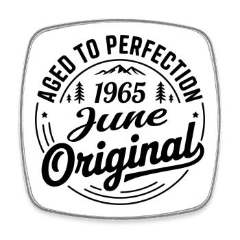 Juni 1965 – Legende der Gipfel und Berge - Viereckiger Kühlschrankmagnet - Weiß - Vorne