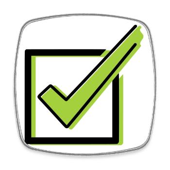 Tick Checklist Box Comic - Square fridge magnet - white - Front