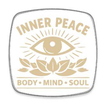 Inner Peace Body Mind Soul Eye - Square fridge magnet - white - Front