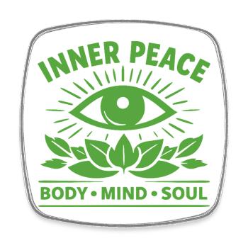 Inner Peace Body Mind Soul Auge - Viereckiger Kühlschrankmagnet - Weiß - Vorne