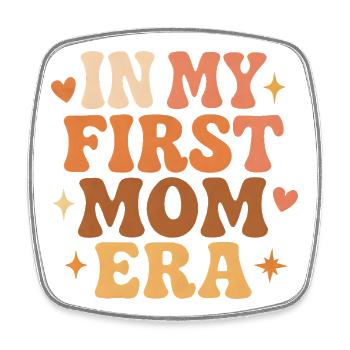 Erster Muttertag Mama Geschenkidee Familie Groovy - Viereckiger Kühlschrankmagnet - Weiß - Vorne