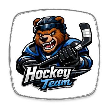 Bär Eishockey Team Maskottchen - Square fridge magnet - white - Front