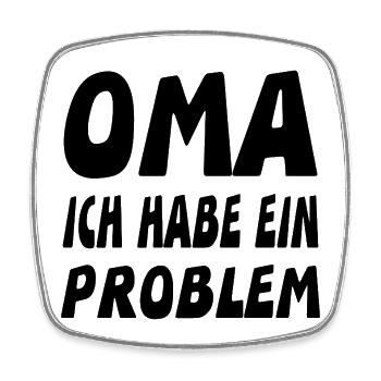Oma - Viereckiger Kühlschrankmagnet - Weiß - Vorne