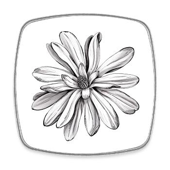 Star Magnolia V2, Flowers - Square fridge magnet - white - Front