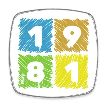 45. Geburtstag Farbige Patches since 05/1981 - Square fridge magnet - white - Front