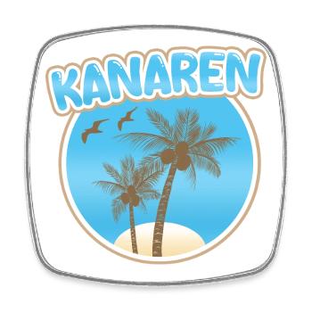 Logo de Palm Beach des îles Canaries - Magnet carré - blanc - Devant